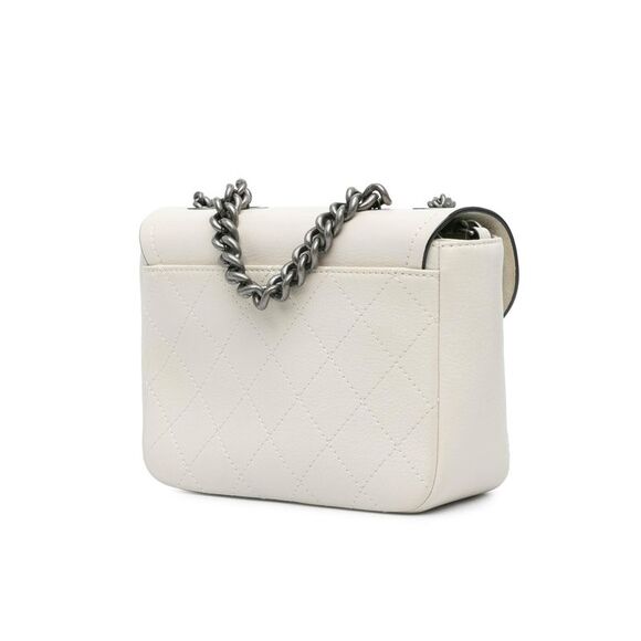 Pre Loved Chanel Quilted Leather Messenger Bag Women White - Picture 2 of 8